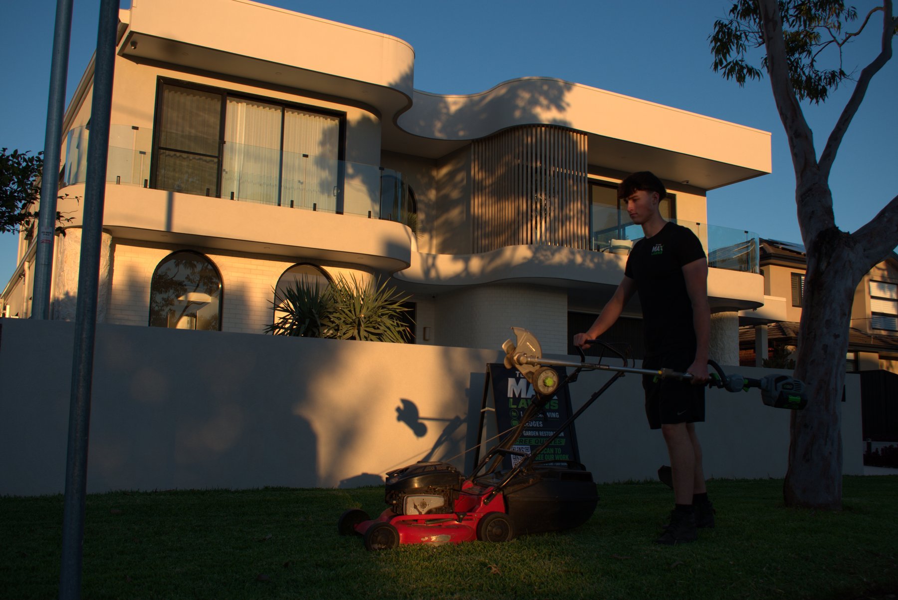Finished lawn with neat edges and clean paths